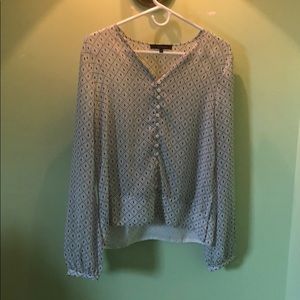 Long sleeve black and white patterned button down